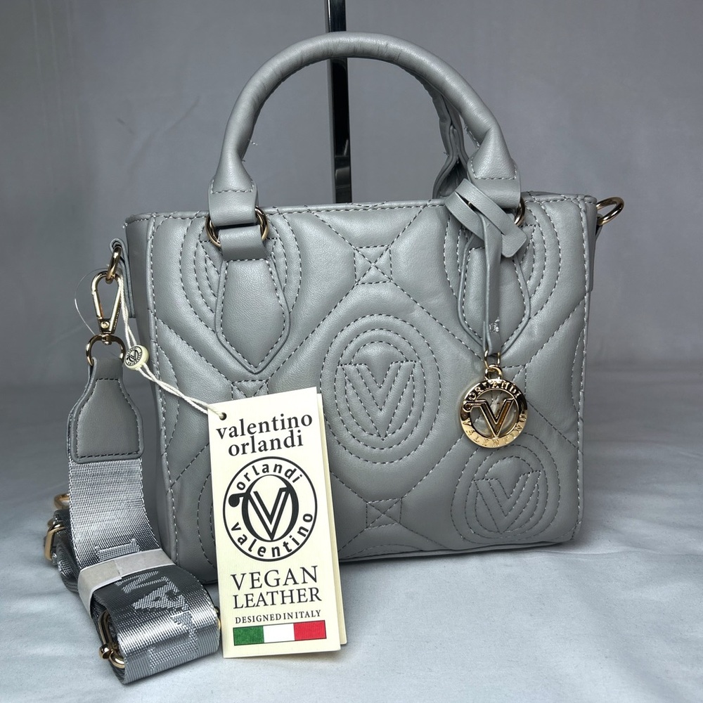 Valentino Orlandi Gray Mini Tote Bag